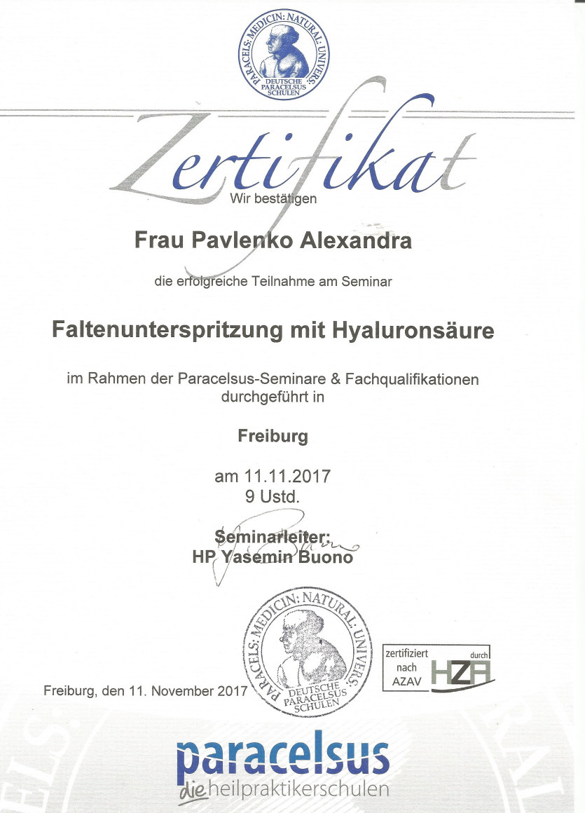 Zertifikat_Faltenunterspritzung Original